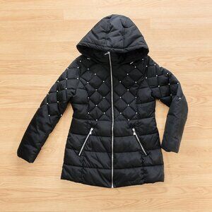 Karl Lagerfeld Paris / Puffer Coat / Size M / Black / Pearl Embellished